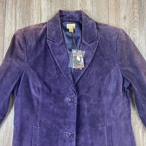 NWT Caslon Purple Leather Woman’s Jacket  Western Long Sleeve Sz M.